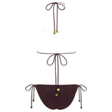 ROM - Tie-detailed embellished low-rise bikini briefs