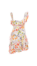 MIMIKA - Printed mini dress with ruffle detailing