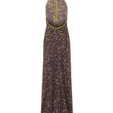 CHARLOTTE - Floral print open-back maxi voile dress