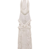 ELVIRA - Crocheted halterneck maxi dress with ruffles
