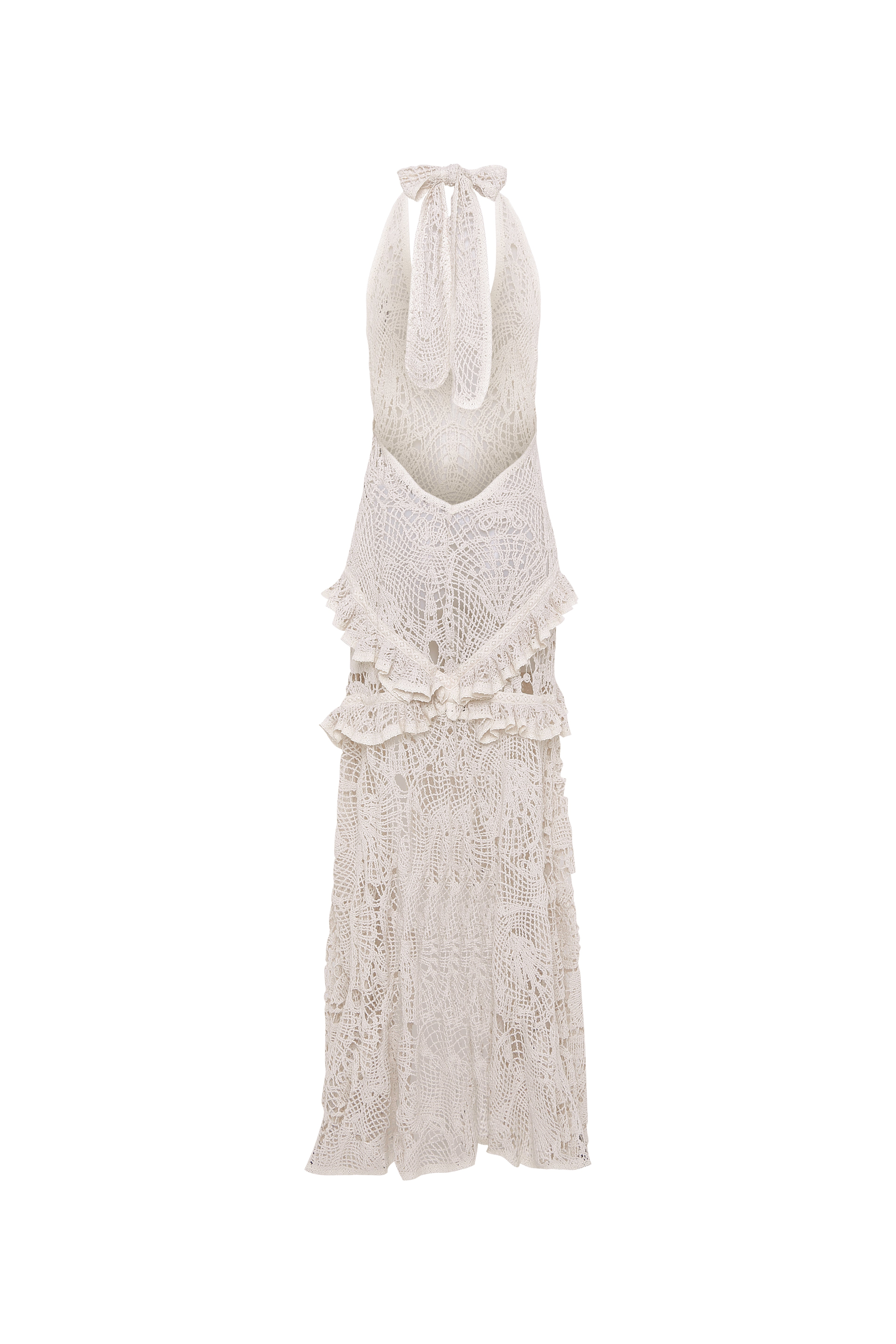 kirra halterneck long dress Innovare Denim Kira Halter Neck Flower Split Maxi Dress, S