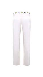 BRITY - Low-rise straight-leg embellished pants