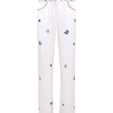 BRITY - Low-rise straight-leg embellished pants