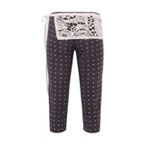 GIANNA - Studded jersey capri pants with crochet overlay