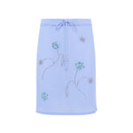 LIZ - Embroidered semi sheer mesh midi skirt