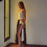 YOUSTINA - Balloon-skirt halterneck cut-out dress