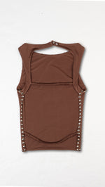 ZELNA - Fitted jersey top with stud details