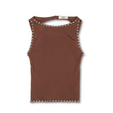 ZELNA - Fitted jersey top with stud details