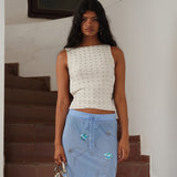 ZELNA - Fitted jersey top with stud details
