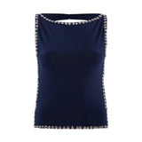 ZELNA - Fitted jersey top with stud details