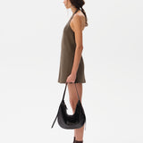 ZHEN - Halter-neck mini dress with embroidered neckline