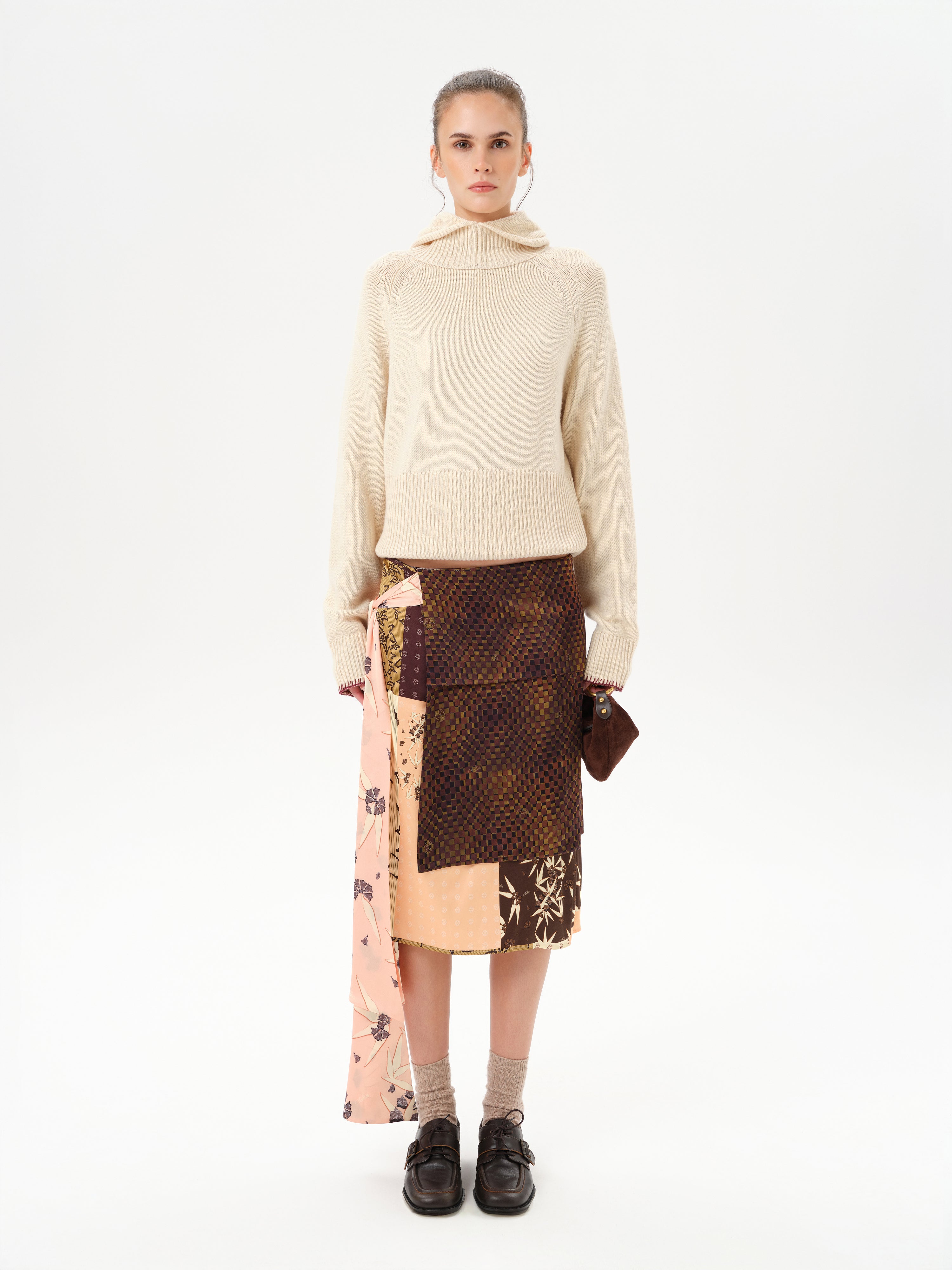 ZOE - Patchwork skirt with side tie