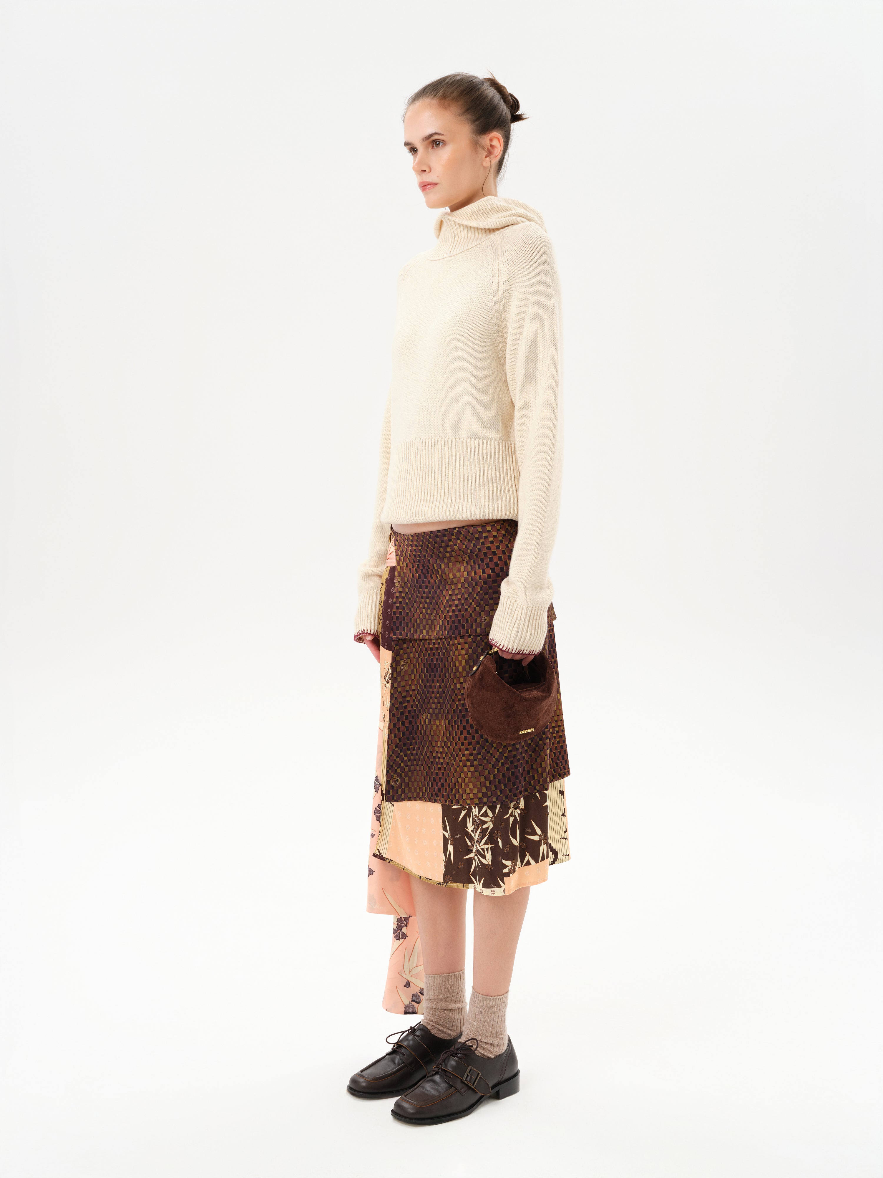 ZOE - Patchwork skirt with side tie