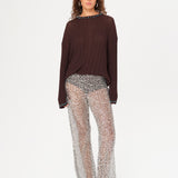 ALEXIUM - Sequined semi-sheer pants with mini shorts