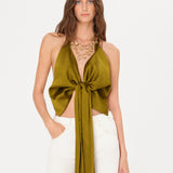 BERTILLE - Halter top with bow-tie