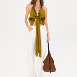 BERTILLE - Halter top with bow-tie