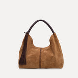 GALIA MEDIUM - Suede shoulder bag with removable tassel charm