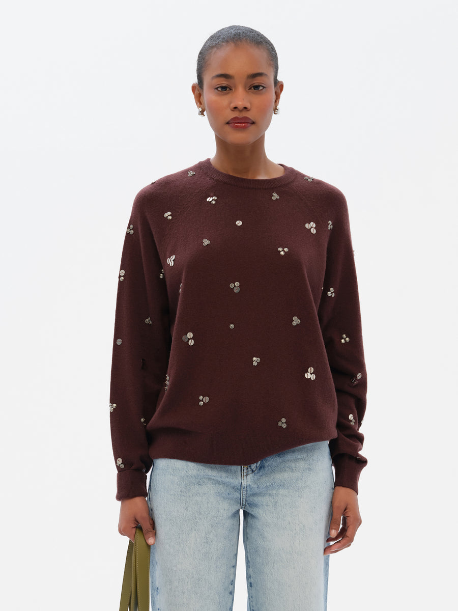 FLES - Embellished crew-neck sweater