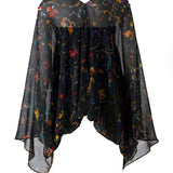 ERUS - Printed wide sleeve wrap top
