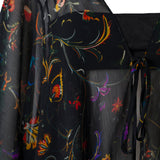 ERUS - Printed wide sleeve wrap top