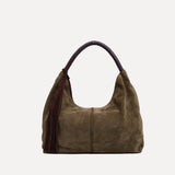 GALIA MEDIUM - Suede shoulder bag with removable tassel charm