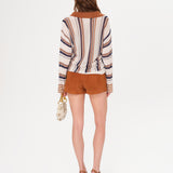 LEA - Stud detailed front-tie suede shorts
