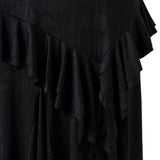 LUNN - Halterneck ruffled midi dress with front slit