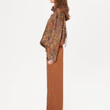 MANOCE - Bead-embellished wide-leg drawstring pants