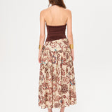 MIDIAS - Halterneck dress with a floral-printed wrap skirt