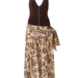 MIDIAS - Halterneck dress with a floral-printed wrap skirt