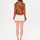 SEZANNE - Button-down cropped shirt with detachable mini-pouch