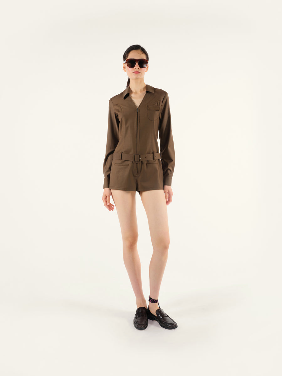 MIAS - Zip-up playsuit with detachable belt