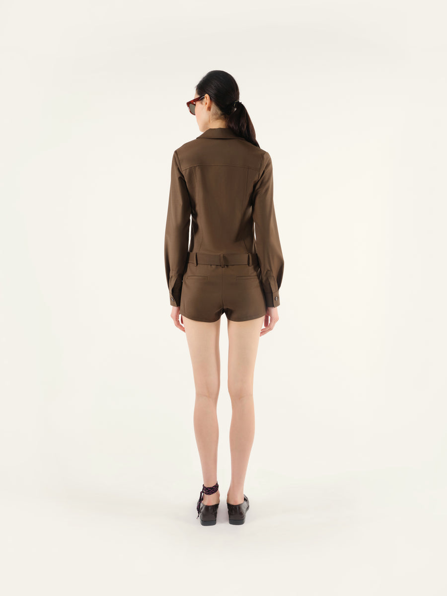 MIAS - Zip-up playsuit with detachable belt