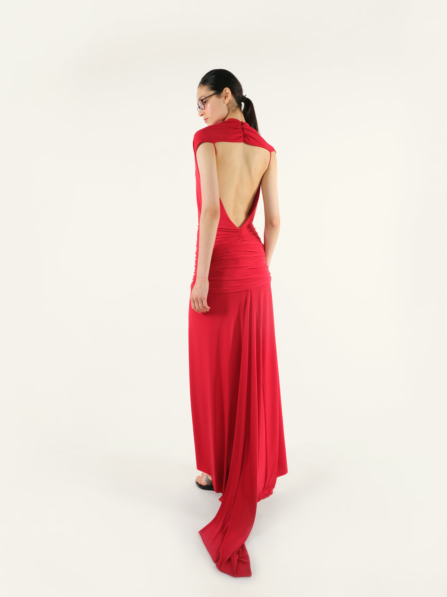 FLEK - Open back jersey maxi dress