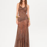 VENUSIA - Cut-out and bead-embellished maxi dress